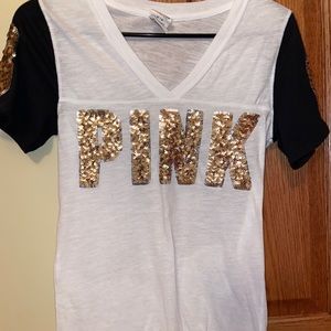 PINK Sparkly Short Sleeve Shirt